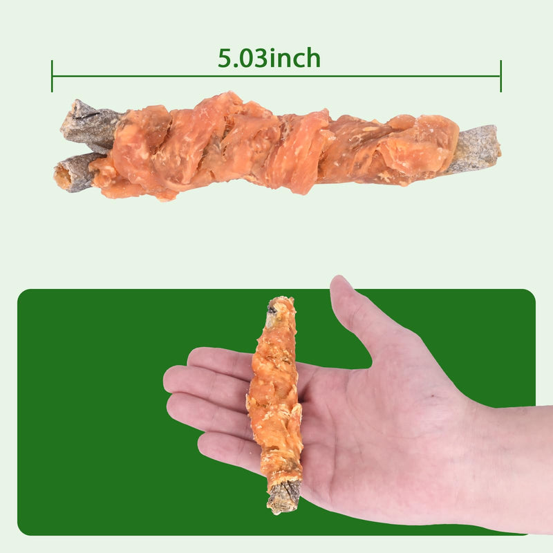 Chicken Wrapped Cod Skin Dog Treats, 45% Real Chicken & 45% Fish Skin - High Protein Omega-3 Dog Chews for Skin & Coat Health - Rawhide Free, Training Snacks for All Breeds 16oz Chicken Wrapped Cod Skin Sticks 1 Pound (Pack of 1)