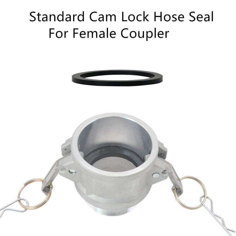 2" Camlock Gasket Fitting - Cam Lock Hose Seal for Female Coupler - Cam Groove Replacement Rubber Washer (10-Pack) (2“) 2“