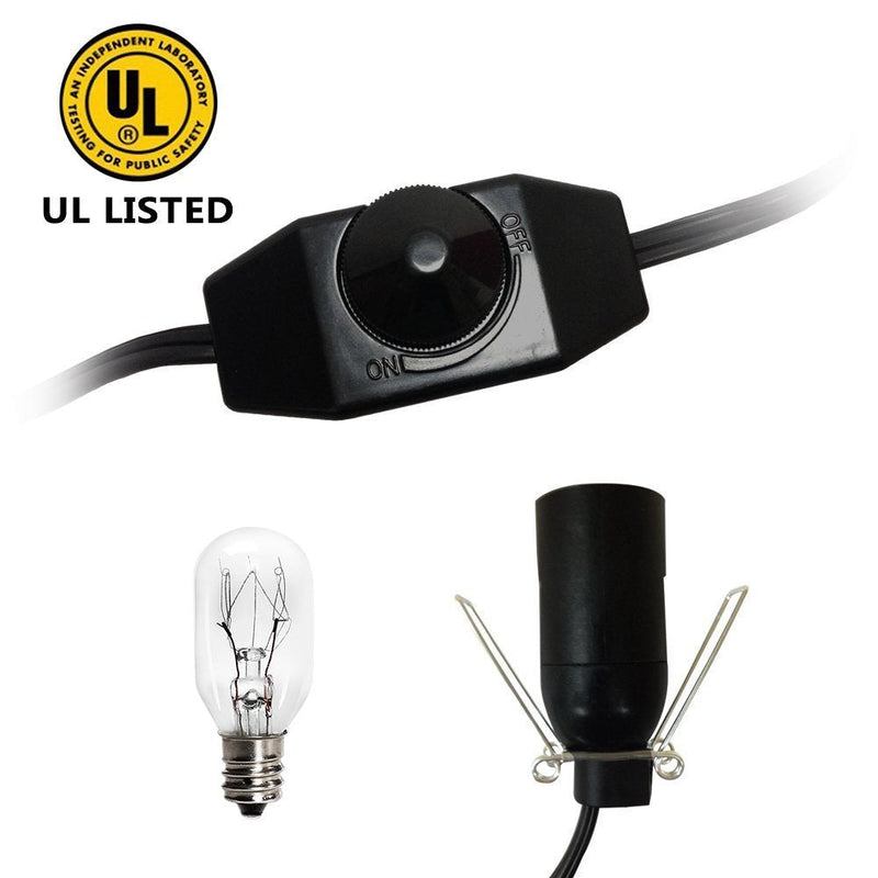 Himalayan Salt Lamp Cord and Bulb with Dimmer Switch,Original Replacement Cord Bulb for Salt Rock Lamps,UL Certified Cord 6 ft
