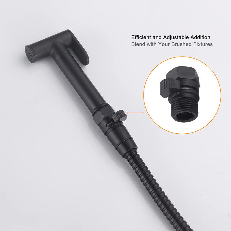 Matte Black Water Flow Control Valve, 1/2" Shower Head with Shut Off Valve, Brass Shut Off Valve for Handheld Shower, Water Pressure Regulator Replacement for Shower System Matte Black