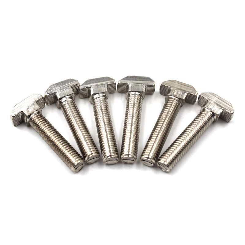 T Bolt Set Screw Bolt Fastener Tool for T-Slotted Aluminum Extrusion Nickel Plated Carbon Steel 20 Series M5x10mm 30PCS M5X10
