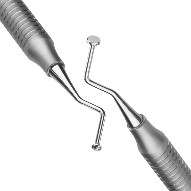 Practicon Hahn 360 PDL Extractor Dental Instrument, Serrated 4mm & Sharp 3mm Diameter Ends
