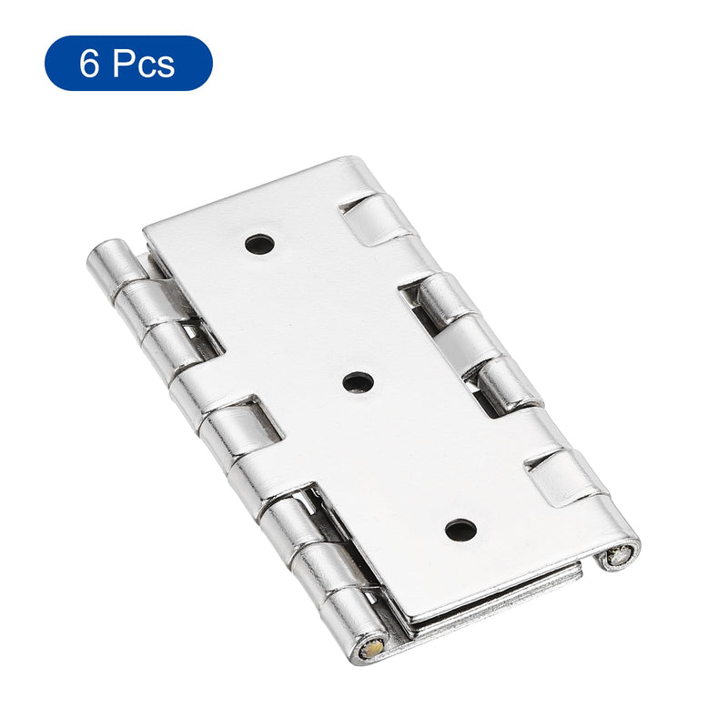 uxcell Double Acting Hinges Folding Screen, 6Pcs 2.99" Double Swing Hinges Retro Style 270 Degree Rotation Screen Door Hinges, Pure White 76x74x25mm Nickel silver