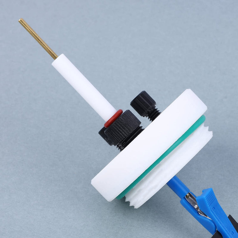 stonylab Electrode Holder Terminal, PTFE Rod for Electrode Holder PTFE Body with Plastic Protective Sleeve Electrode Holder Clamp Terminal Electrochemical Accessories
