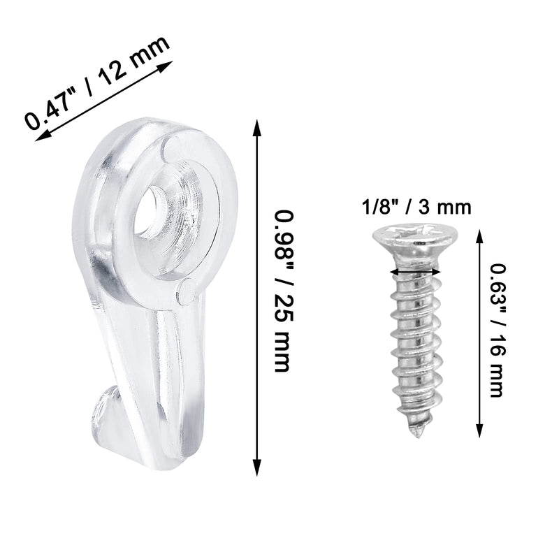 120 Pcs Glass Window Retainer Clips Kit, Transparent Mirror Fixing Clips Glass Door Holder Cabinet Panel Bracket with Screws for Fixing Glass 120