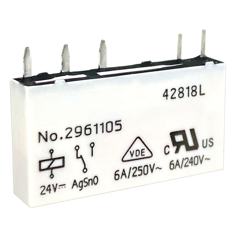 15-Pack NO.2961105 5-Pin Relay - 24VDC 6A SPDT Miniature Power Relay - DIN Rail Compatible for Industrial Panels & Phoenix Contact-Compatible Systems 15