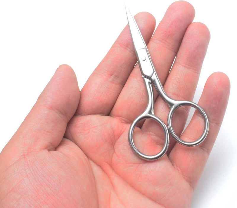 Professional Small Ear Nose Hair Scissors, Curved and Safety Sharp Tip Grooming Trimming Beauty Shears for Nail, Facial, Mustache, Eyebrows and Eyelashes 1 Pack
