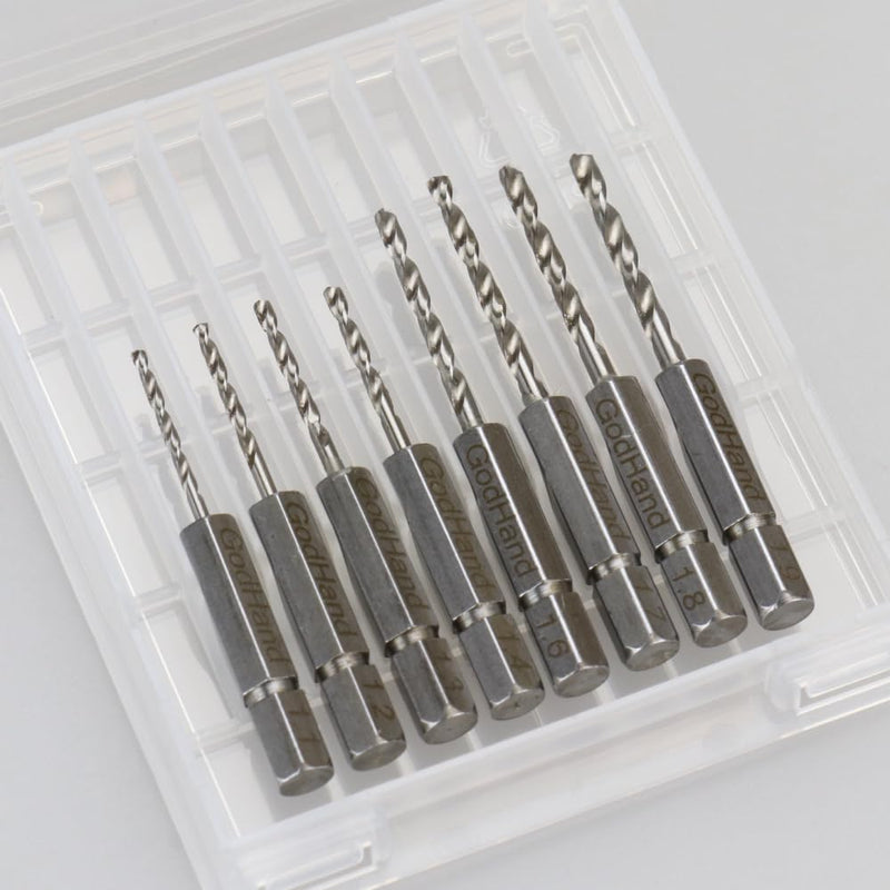 GodHand Quick Drill Bit Set of 8 (C) GH-DBQ-8C for Plastic Models