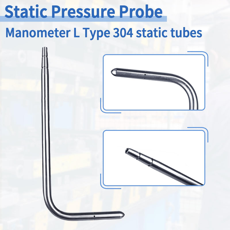 304 Stainless Steel Static Tube Pressure Probe Fit for Perfect-Prime AR1890 and AR168 Professional Digital Air Pressure Meter（PT1301）