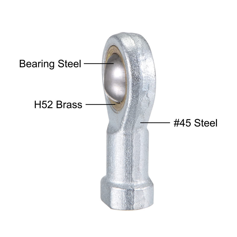 uxcell 2pcs SI6TK PHSA6 Spherical Rod End Bearing 6mm Bore Self-Lubricated Joint Bearing M6x1.0 Right Hand Female Thread Connector