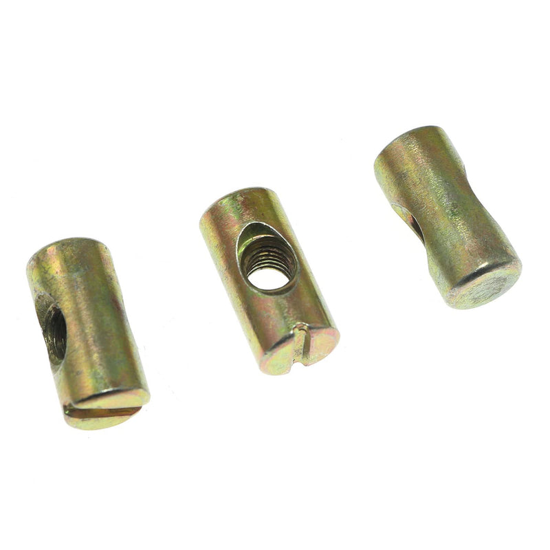 RLECS 12pcs M6 Pozidriv Slotted Barrel Nuts Cross Dowels Slotted Nuts Horizontal Hole Nut Hammer Embedded Nut for Furniture Beds Crib Chairs - M6 x 20mm