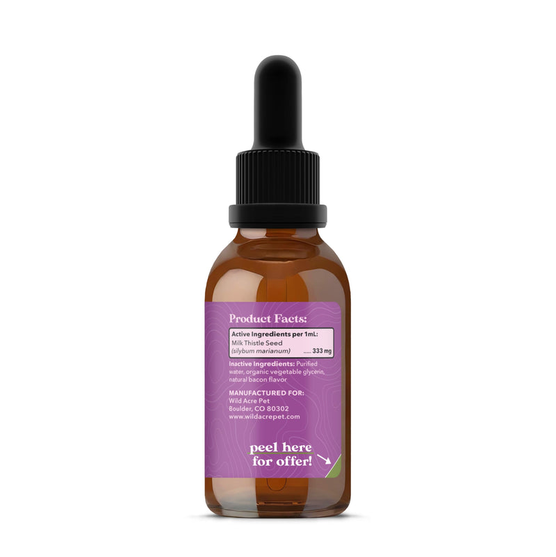Milk Thistle for Dogs - Max Strength Liver Support, Cleanse & Detox - Natural Bacon Flavor - Simply Add to Food - Picky Pup Approved, 2 oz (60mL) - PawsPlanet Australia