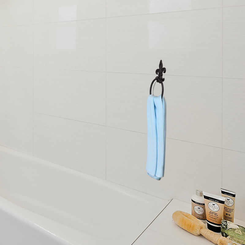 BRASSTAR Towel Ring Cast Iron Spear Shape Rust Color Towel Hanger Bathroom Towel Hook Wall Decoration 4.6 Inches Diameter TQGJPT281