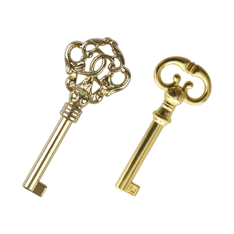 KYF2 KY7-2 Grandfather Clock Door Key,Solid Brass Skeleton Key for Ridgeway, Sligh, Emporer, Pearl, Seth Thomas, Grandfather Clock Doors, Cabinet Doors, Dresser Drawers, Desk