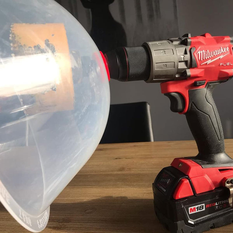 Rack-A-Tiers Driller's Dust Bowl - Hole Saw dust Bowl Installing recessed Lights, Works for All Hole saws, Flexible Drywall Dust Collector, Overhead Drilling dust Catcher (48000)