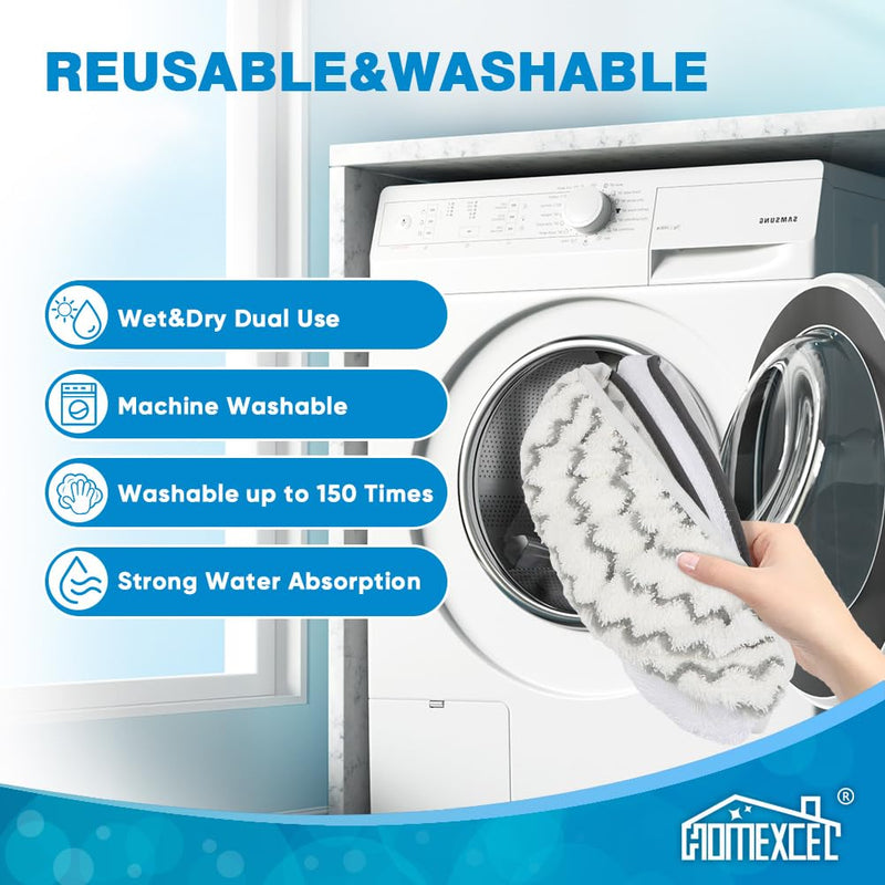 HOMEXCEL Steam Mop Replacement Pads Compatible with Bissell Powerfresh Steam Mop 1940 1806 1440 1544 Series, Model 19402 19404 19408 2685A 2075A 1940A 1940Q 1940T 1940W, Steam Mop Pads Refills, 4 Pack White