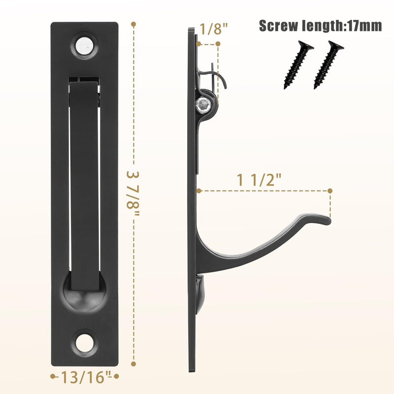 HBL' Pocket Door Hardware Set – 2 Recessed Flush Finger Pulls & 1 Edge Pull, Made of 304 Stainless Steel, Template Included, Black. ‎1 Pack Recessed Pull Handle + Edge Handles