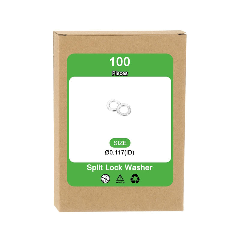 uxcell #4 Split Lock Washer, 100Pcs 304 Stainless Steel Spring Lock Washers Metal Split Ring Washer for Screw Bolts Machinery 100