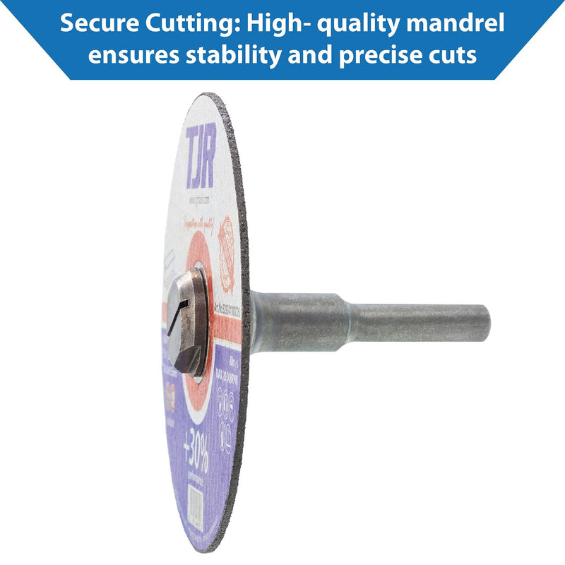 TJR© Mounting Mandrel for Cut-Off Wheels - Versatile 3/8-inch Arbor Hole and ¼-inch Stem with Dual Locking Options with Screwdriver and Wrench - Die Grinder Arbor 1 pc