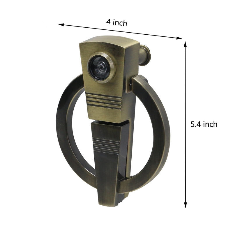 Antique Door Knocker and Viewer, 180-Degree View Angle Door Knocker, 5.4 Inch Height Knocker Door Hardware Door Knockers Home (Bronze)