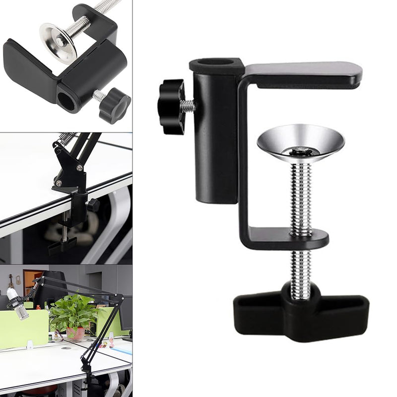 OriGlam Aluminum C Clamp Clip Mount for Camera Monitor, Desktop Mount Holder Universal C-Clamp for Microphone Mic, Table Mount Holder Mounting Bracket Stand for Microphone/Tablet (Black)