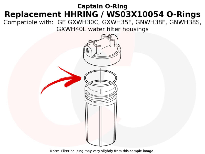 (3 Pack) Replacement for GE HHRING / WS03X10054 (for GXWH30C, GXWH35F, GNWH38F, GNWH38S, GXWH40L) Buna-N ORing by Captain O-Ring LLC