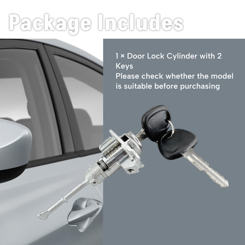 Door Lock Cylinder 2 Keys Fit for Hyundai Elantra 2017 2018 2019 2020 Replace 81970-F2B00 81970F2B00 Lock Core Cylinder Metal Steer Lock