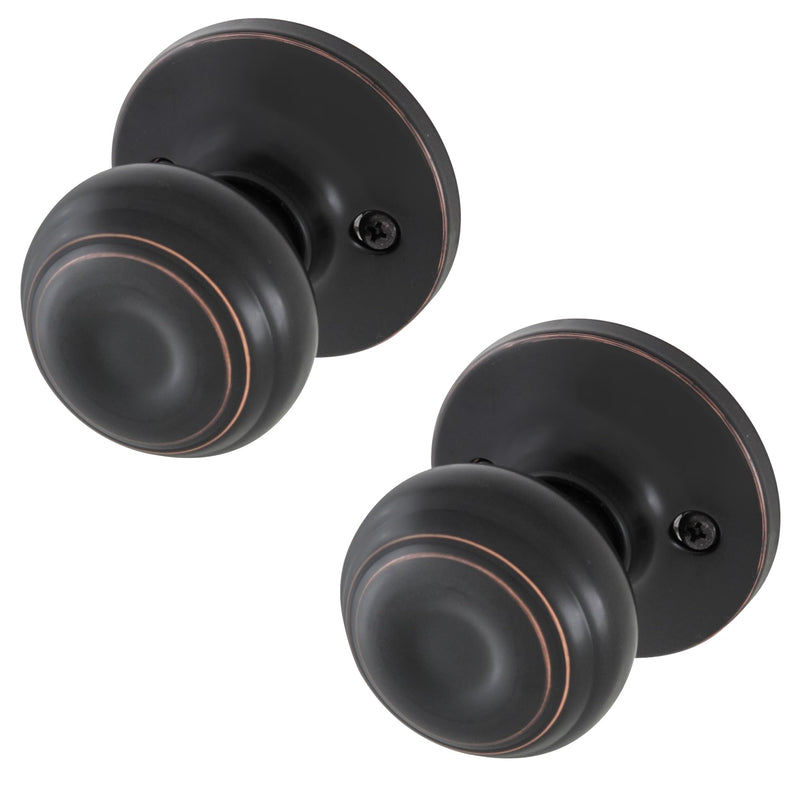 Honeywell Safes & Door Locks - Classic Passage Door Knob Interior - Ideal for Closets, Hallways & Non-Locking Bedroom Door Knobs with Easy Installation - ‎5.25"L x 2.75"W - Oil Rubbed Bronze - 8101403