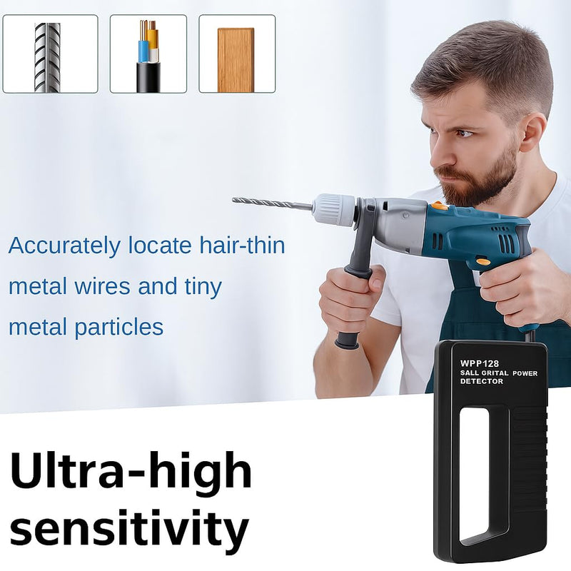 WPP123 Wall Scanner & Metal Detector – High-Sensitivity Stud Finder with Adjustable Alert – Detects Pipes, Wires & Studs – DIY & Professional Multifunction Tool – Durable Plastic (Black)