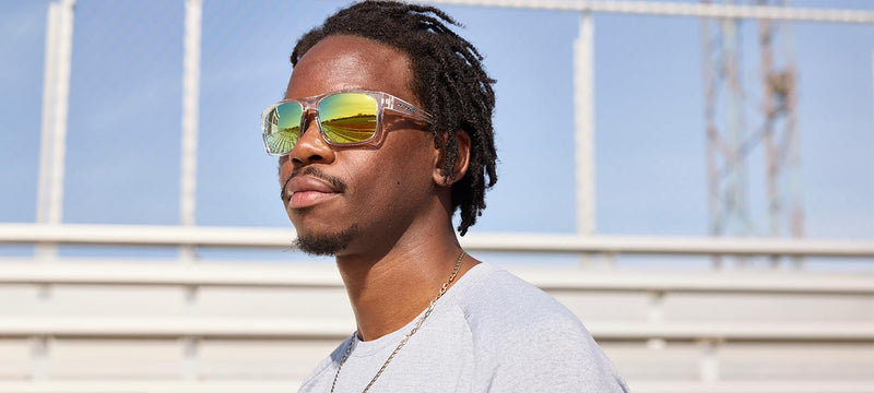 Tifosi Swick Sport Sunglasses - Ideal For Cycling, Golf, Hiking, Pickleball, Running, Tennis and Great Lifestyle Look Crystal Clear/Smoke Yellow