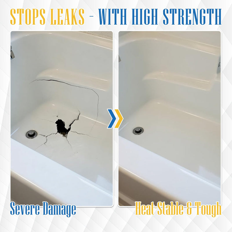 Tub & Shower Repair Kit, True-White Fiberglass & Porcelain Repair for Bathtub, Sink, Basins, Shower Pan, Toilets, Floor Tile - Quickly & Easily Fix Cracks,Holes,Chips,Scratch on Acrylic,Enamel,Ceramic - NewNest Australia