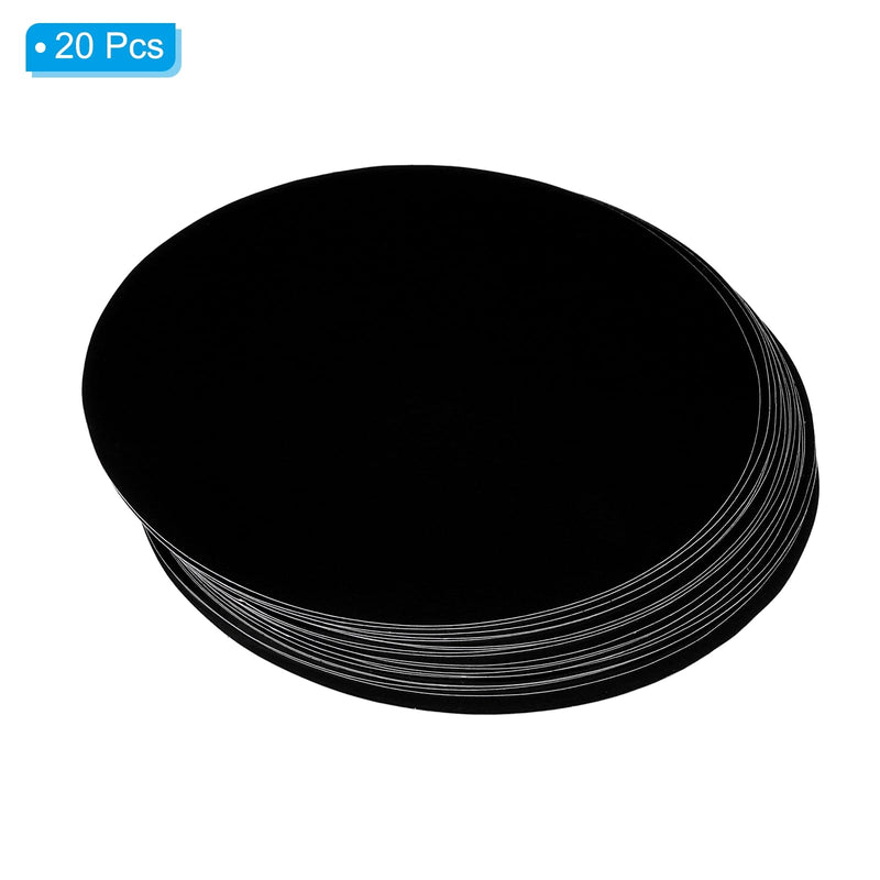 PATIKIL 3.5" Round Floor Sticker, 20 Pack Floor Spot Marker Self Adhesive Waterproof Vinyl Line Up Sign Decorative Stickers for Classroom, Black 3.5"