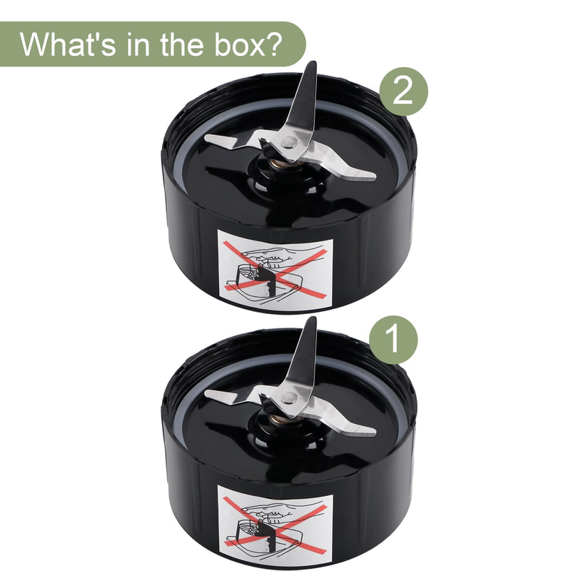 2-pack Cross Blade Blender Replacement Parts Work with Magic Bullet 250w Blenders Model MB1001 Series, Black