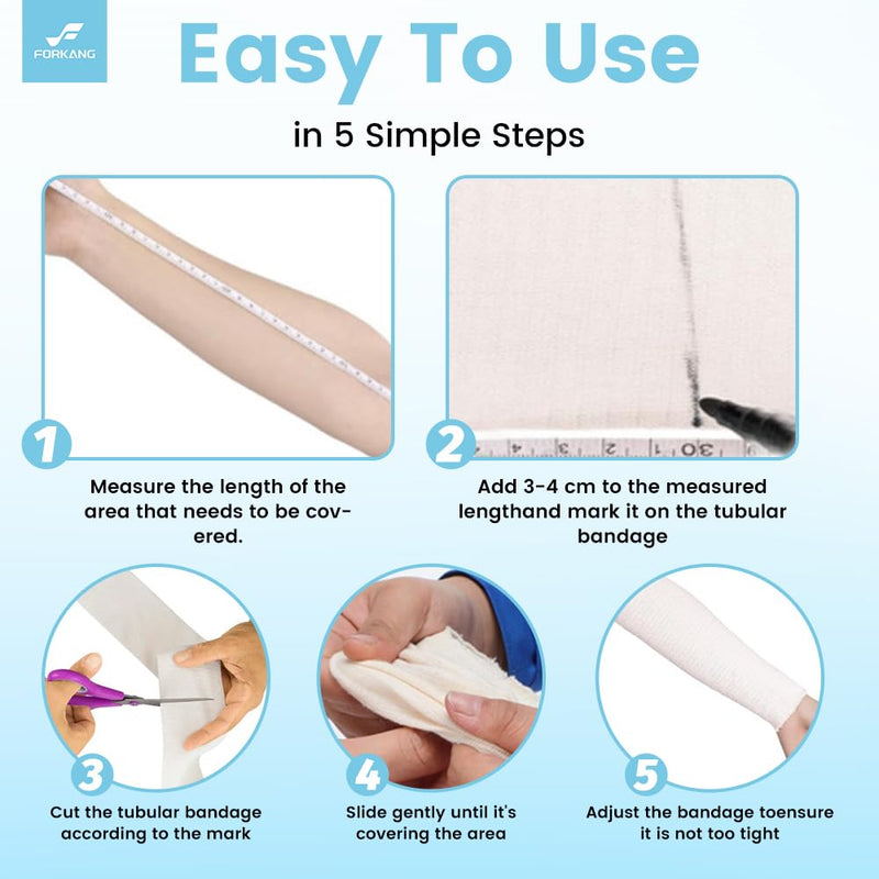 Tubular Bandages Cotton Elastic Support Bandage Size E Washable Compression Bandage Compression Wrap Roll Stockinette Tubing for Legs4''X11 Yards 4''X11 yard