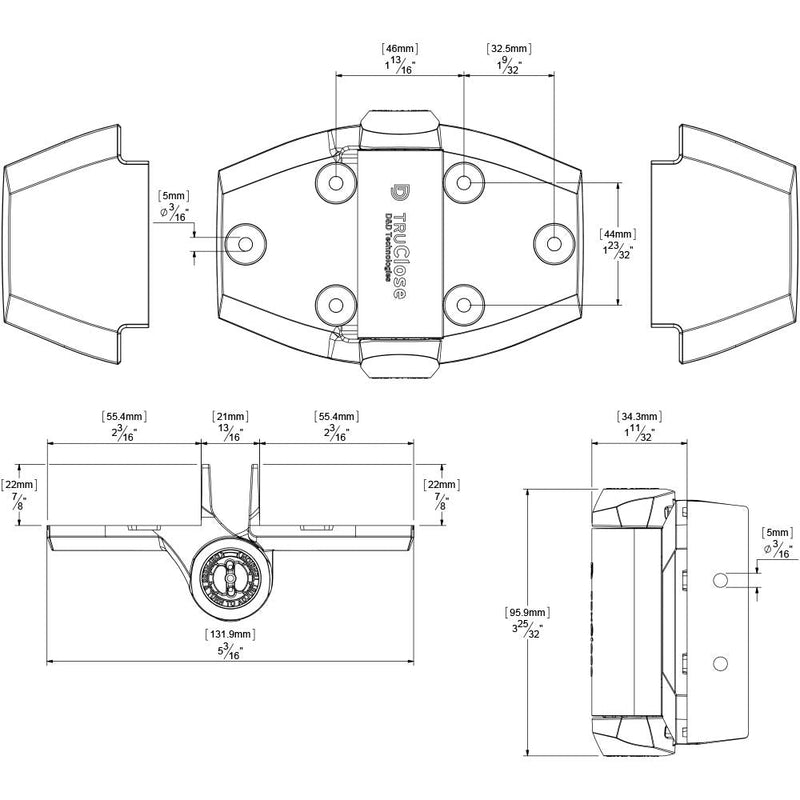 D&D Technologies TCA3L2S3WTS TruClose Regular Duty Self Closing Gate Hinge, for Wood and Vinyl Gates up to 66 Pounds, with Alignment Legs, for Square Gate Frame and Post, White, 2 Count (Pack of 2) For Wood, Vinyl Gates & Fences (Pack of 2)