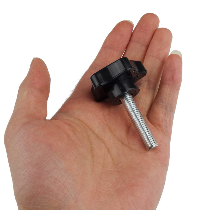 2 Pack Black 8mm(M8) Thread Replacement Star Hand Knob Tightening Screw (M8 x 35mm)