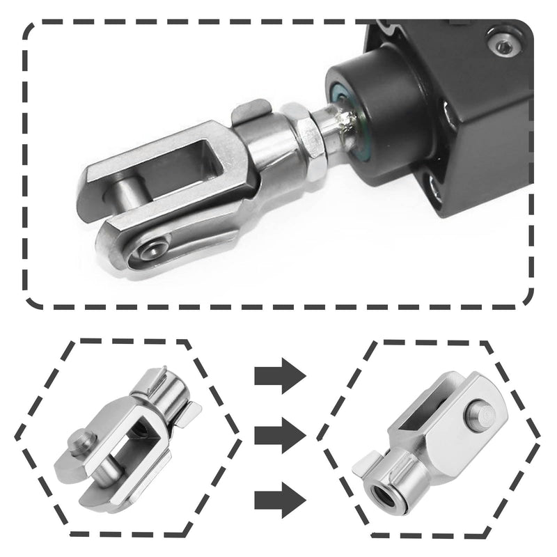 2Pcs M6x1 Thread 32mm Length Air Cylinder Rod Clevis End Clevis Fork End Yoke Joint with Spring Pin Steel Zinc Plated Y Connector for Electronic Automatic Equipment