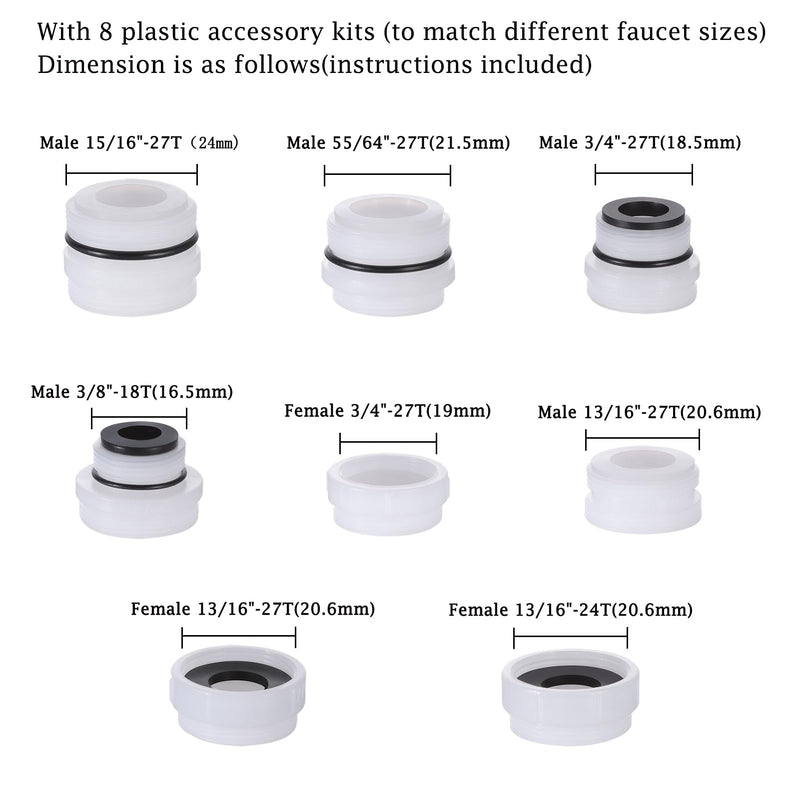 Kitchen Sink Faucet Quick Connector, Sink Faucet to Garden Hose Adapter, Dishwasher/Washer Snap Coupling Adapter, Faucet to Hose Adapter for Kitchen/Bathroom/Shower Hose faucet adapter-B