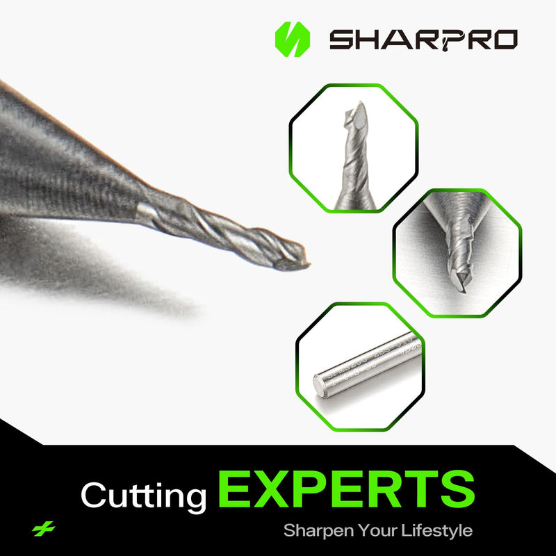 4mm Shank 1mm Cutting Dia. Carbide Square End Mill 2 Flute AlCrN Coated CNC Milling Bit, Faster chip Removal, Apply for Alloy Steel, Stainless Steel and Various Cast Iron.(5PCS) 4mm SHK 1mm DIA 5