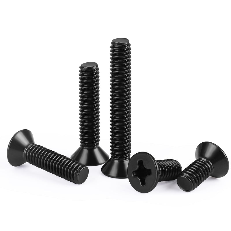 M3 x 5mm Flat Countersunk Head Machine Screws, Cross Screw, 304 Stainless Steel 18-8, Black Finish, 50 PCS M3 x 5mm