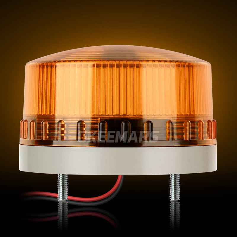 GKEEMARS Round LED Warning Lamp, No Sound AC110V Industrial Signal Flashing Light for Security (Amber) Amber