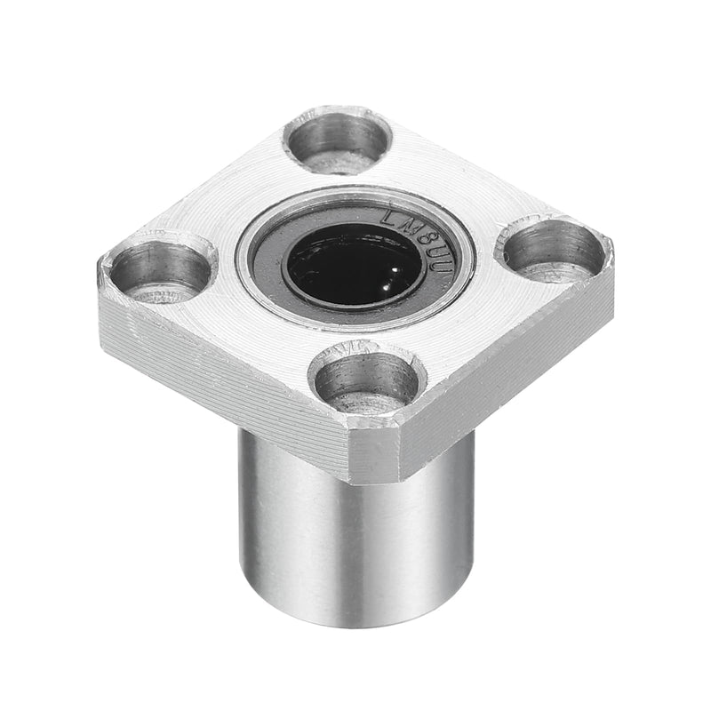 uxcell LMK8UU Linear Ball Bearings 8mm Bore 15mm OD 24mm Length Square Flange Steel Cage for CNC Machine 3D Printer 8 x 15 x 24 mm