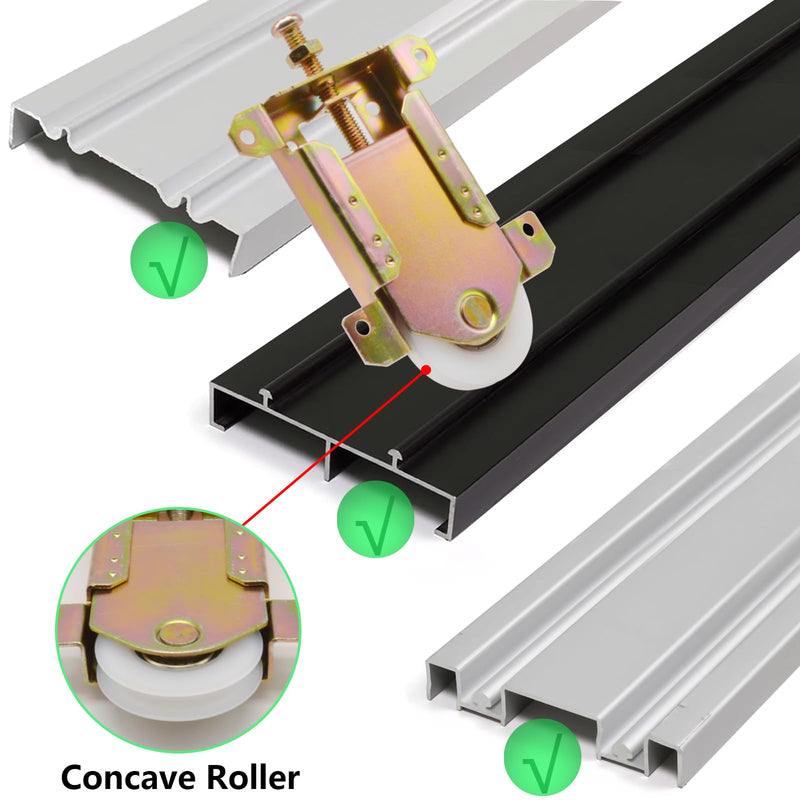 Sliding Mirror Closet Door Rollers Replacement Hardware Fits Contractors Part #W8020C Wardrobe Doors Wheels, 2-5/16" Vertical H.C., 1-1/2" Nylon Concaved Ball Bearing Wheel, 4 Pack ‎2-5/16" H.C.- 4Pack