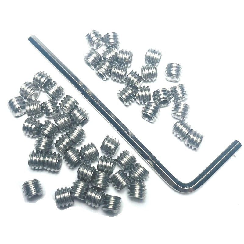 50pcs Set Screws 8-32 x 1/8 inch 304 Stainless Steel Allen Head Hex Hexagon Socket Set Screws with 5/64 Allen Wrench,Set Grub Screws Hex Allen Head Socket Set Screws.(1/8" Length)