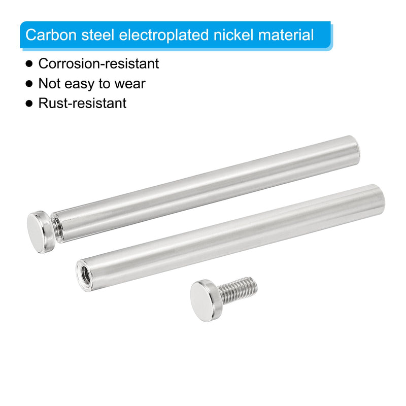 PATIKIL 1/4 x 1.2 inch Sign Standoff Screws, 20 Pcs Stainless Steel Wall Standoff Mounting Hardware Advertising Glass Nail for Hanging Acrylic Picture Frame Acrylic Panel, Silver
