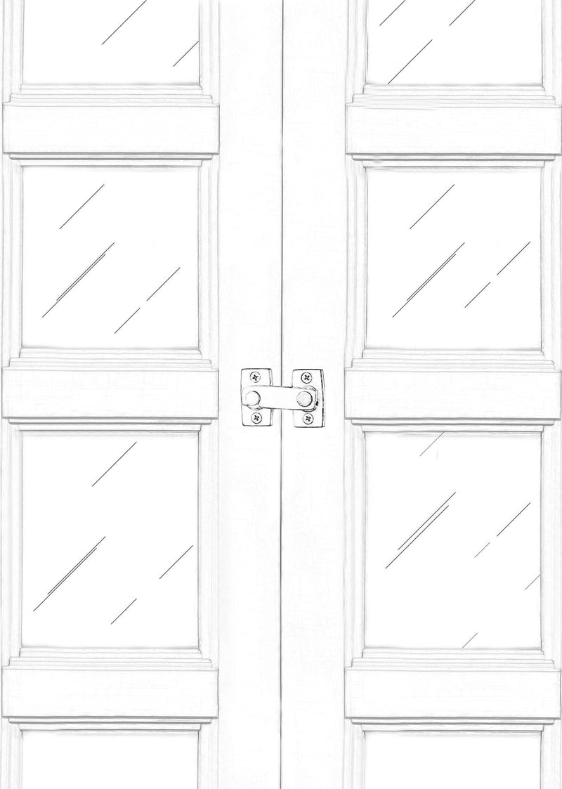 QCAA Solid Brass Shutter Bar/Door Latch, 7/8" x 2-3/32", Polish Brass, 1 Pack, Made in Taiwan Polished Brass