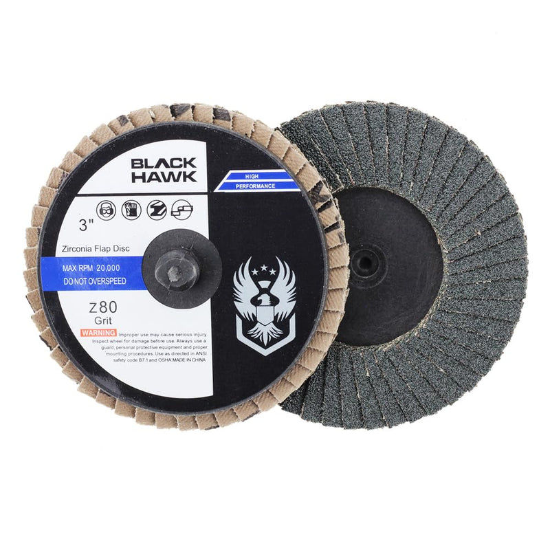BHA Mini Flap Discs Quick Change Zirconia Grinding and Sanding Wheels, 3", 36 Grit - 10 Pack