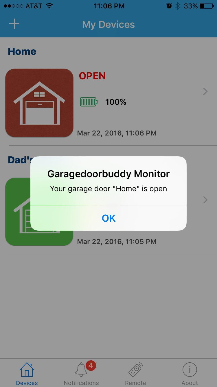 GarageDoorBuddy Monitor - Monitor Your Garage Doors from Anywhere (Not for controlling the garage door)