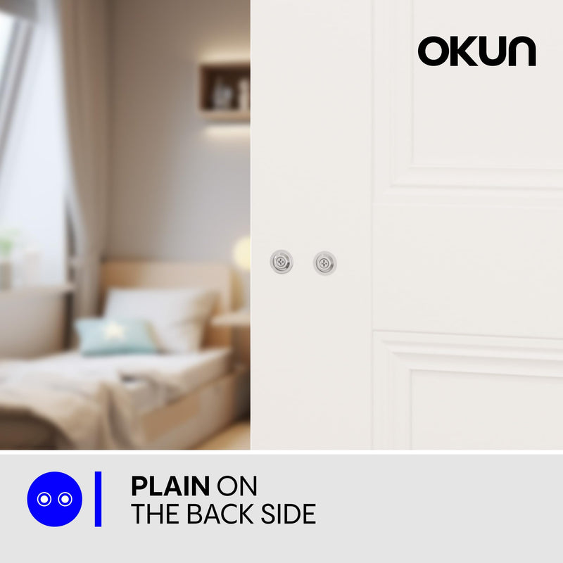 Okun Brook Dummy Door Handle, Chrome Non-Turning Door Lever 1-Pack – Right-Handed Decorative Interior Handle for Closet, Pantry, Hallway & French Doors, Sleek Modern Design Dummy-Right