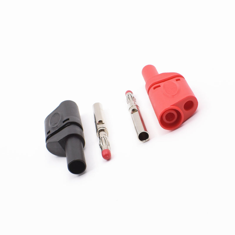 10Pcs Safety Fully Insulated Multimeter Test Leads 4mm Banana Plugs Male Stackable Connectors with Banana Jack Adapters 10Pcs Red+Black